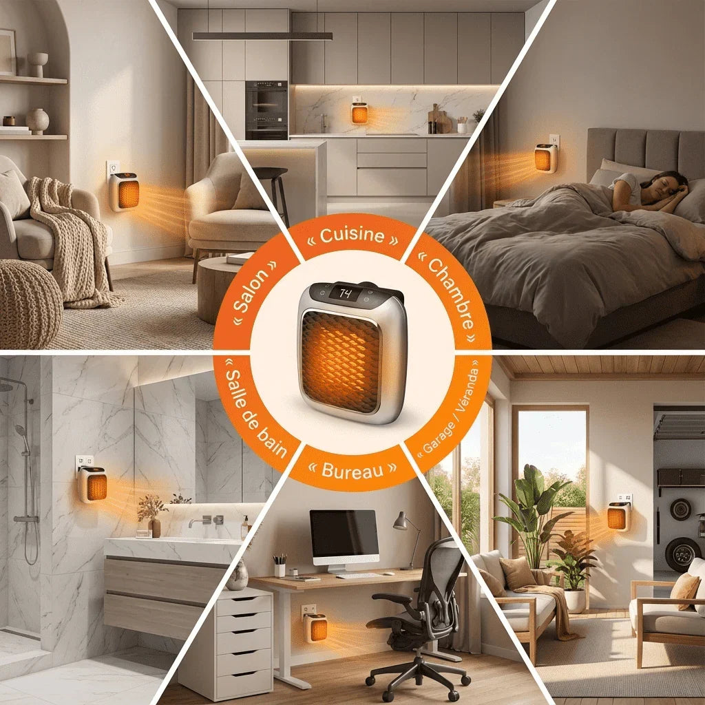 Radiateur Électrique Portable 800W Basse Consommation