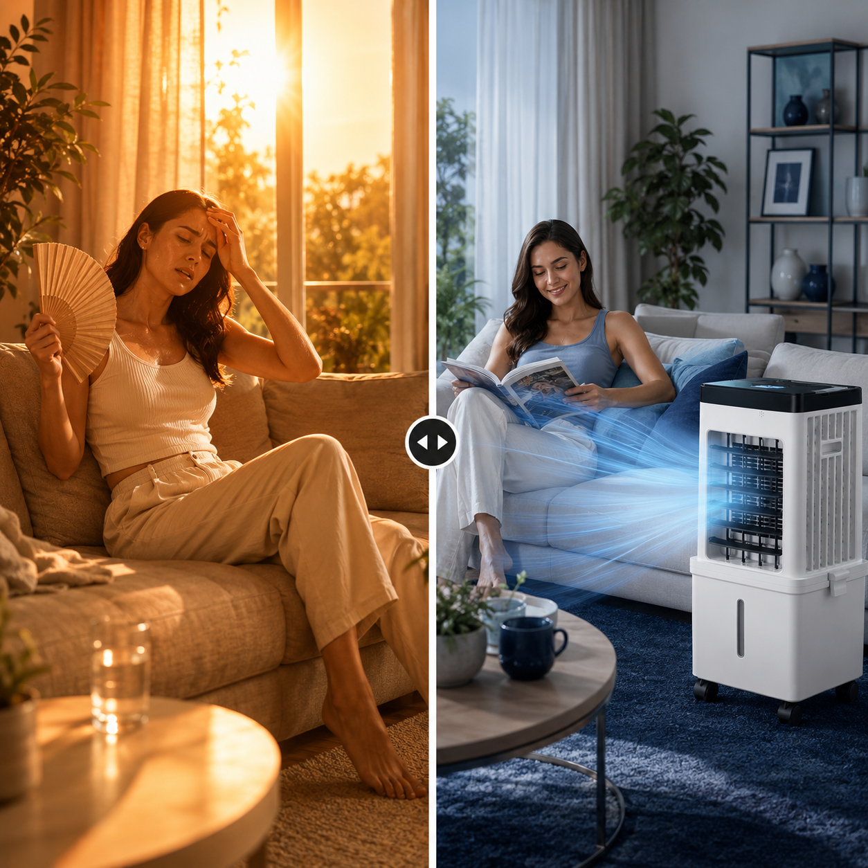 AirFrost – Refroidisseur d'Air Portable 2-en-1, Humidificateur