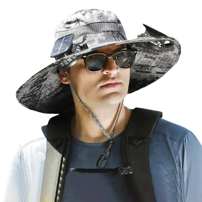 Chapeau ventilateur solaire pour le jardinage et les aventures en plein air