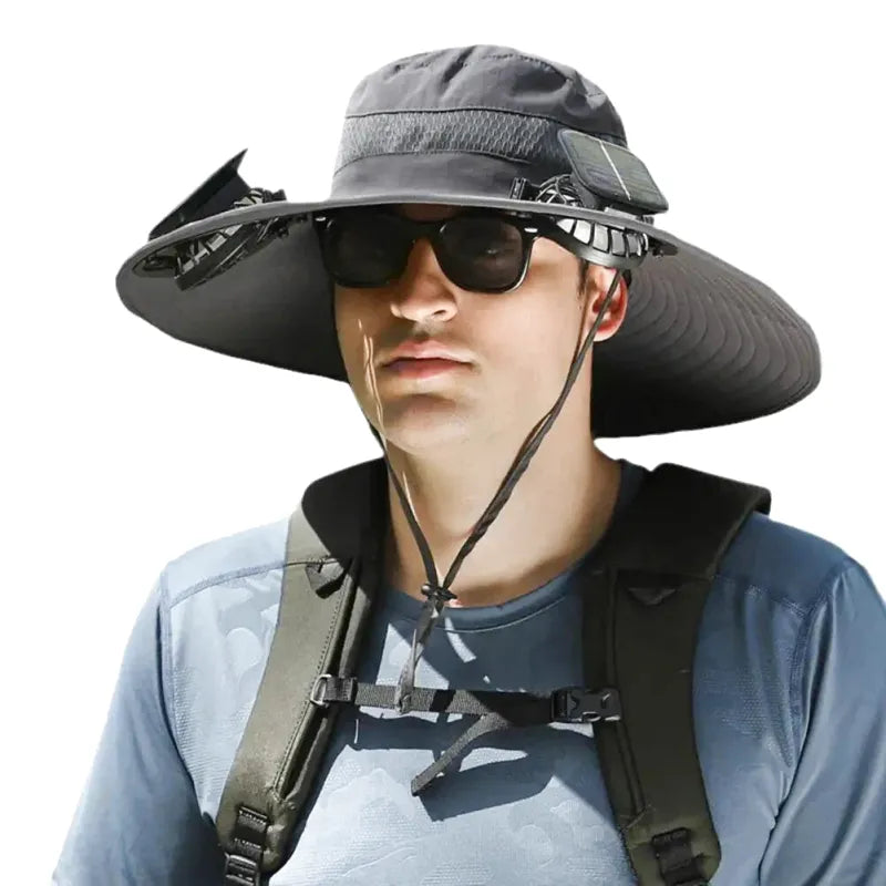 Chapeau ventilateur solaire pour le jardinage et les aventures en plein air
