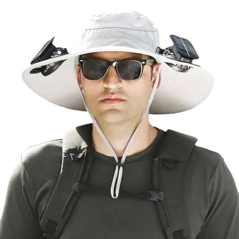 Chapeau ventilateur solaire pour le jardinage et les aventures en plein air