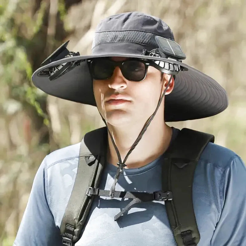 Chapeau ventilateur solaire pour le jardinage et les aventures en plein air