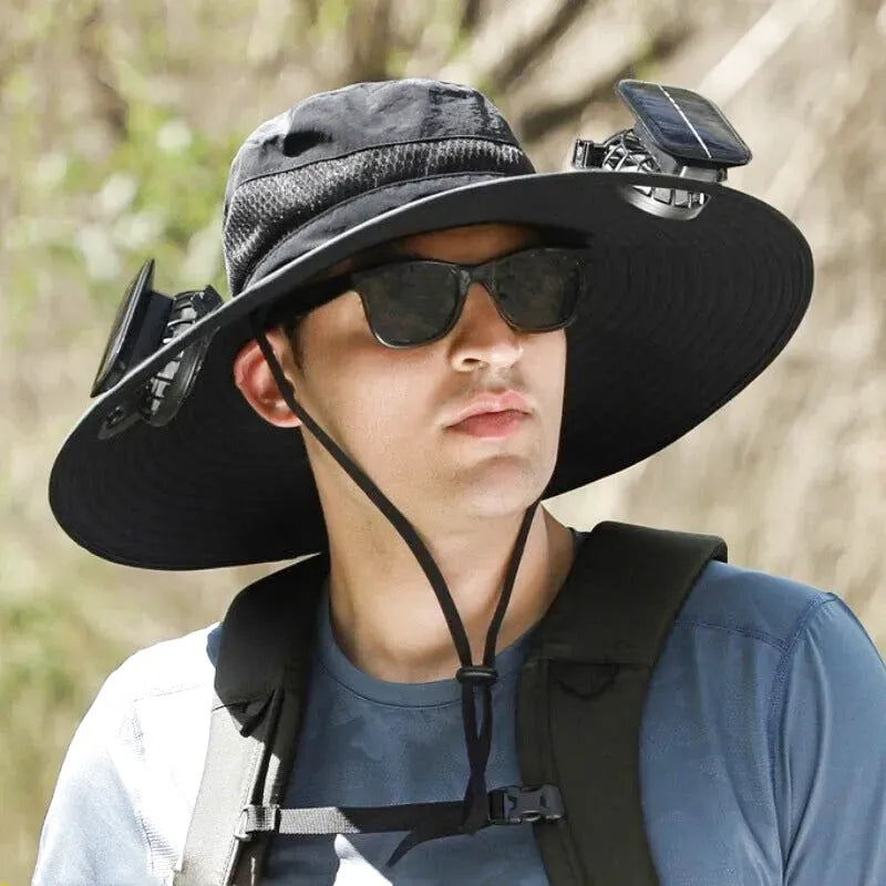 Chapeau ventilateur solaire pour le jardinage et les aventures en plein air