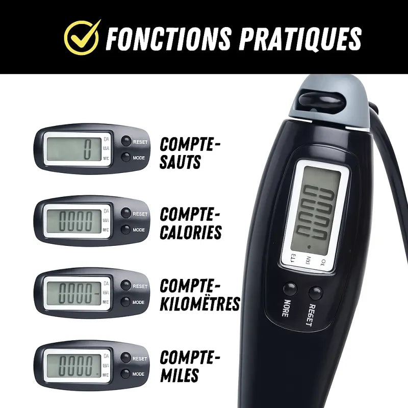 Corde à sauter réglable avec compteur