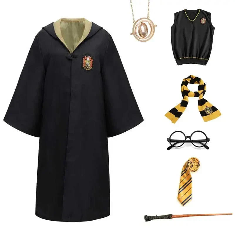 MagixCostume Déguisement Sorcier Magique pour Enfants et Adultes - Kit Complet avec Accessoires pour Halloween et Fêtes