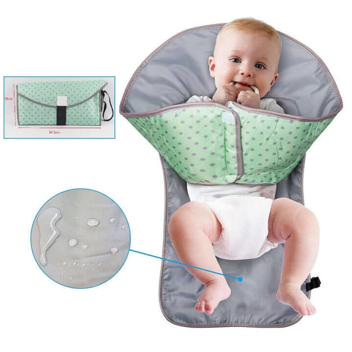 BabySoft Care– 3-i-1 Bærbar Stellematte med Oppbevaring og Komfortpute for Baby