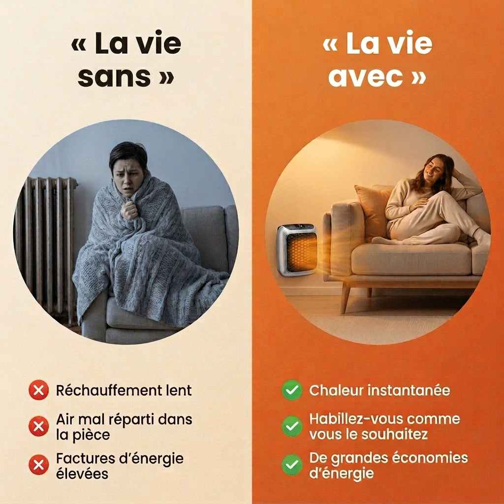 Radiateur Électrique Portable 800W Basse Consommation