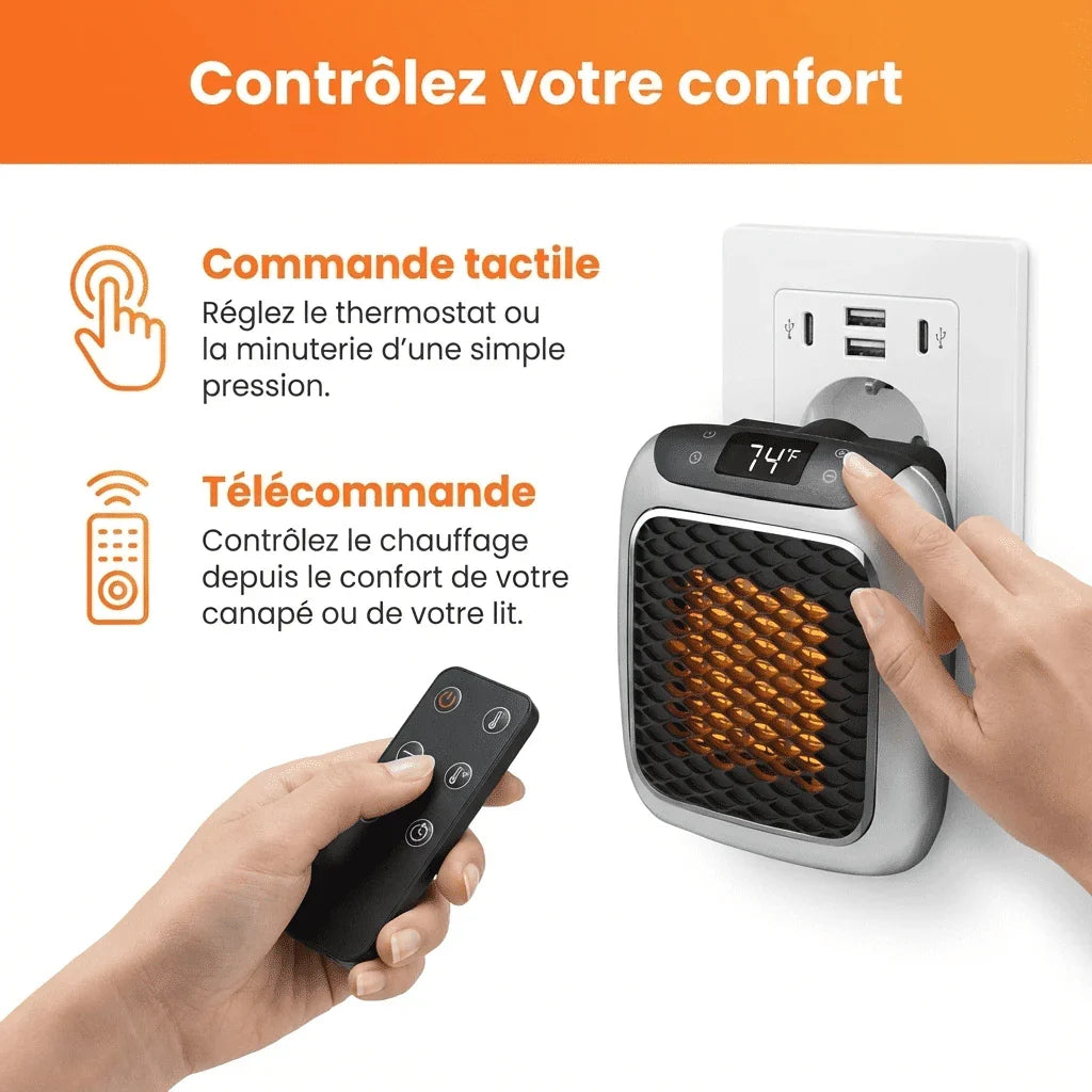 Radiateur Électrique Portable 800W Basse Consommation