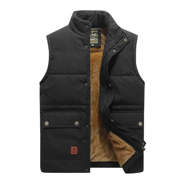 "Gilet sans manches homme élégant, bleu, design épuré et polyvalent, poches pratiques, idéal demi-saison"