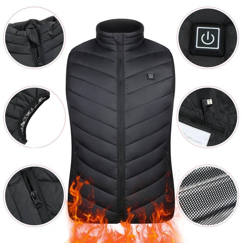 Gilet Chauffant Premium “ThermoPro” – Veste Électrique Homme pour Froid Extrême