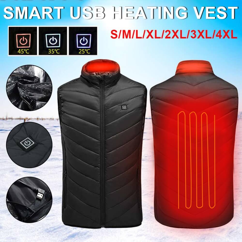 Gilet Chauffant Premium “ThermoPro” – Veste Électrique Homme pour Froid Extrême