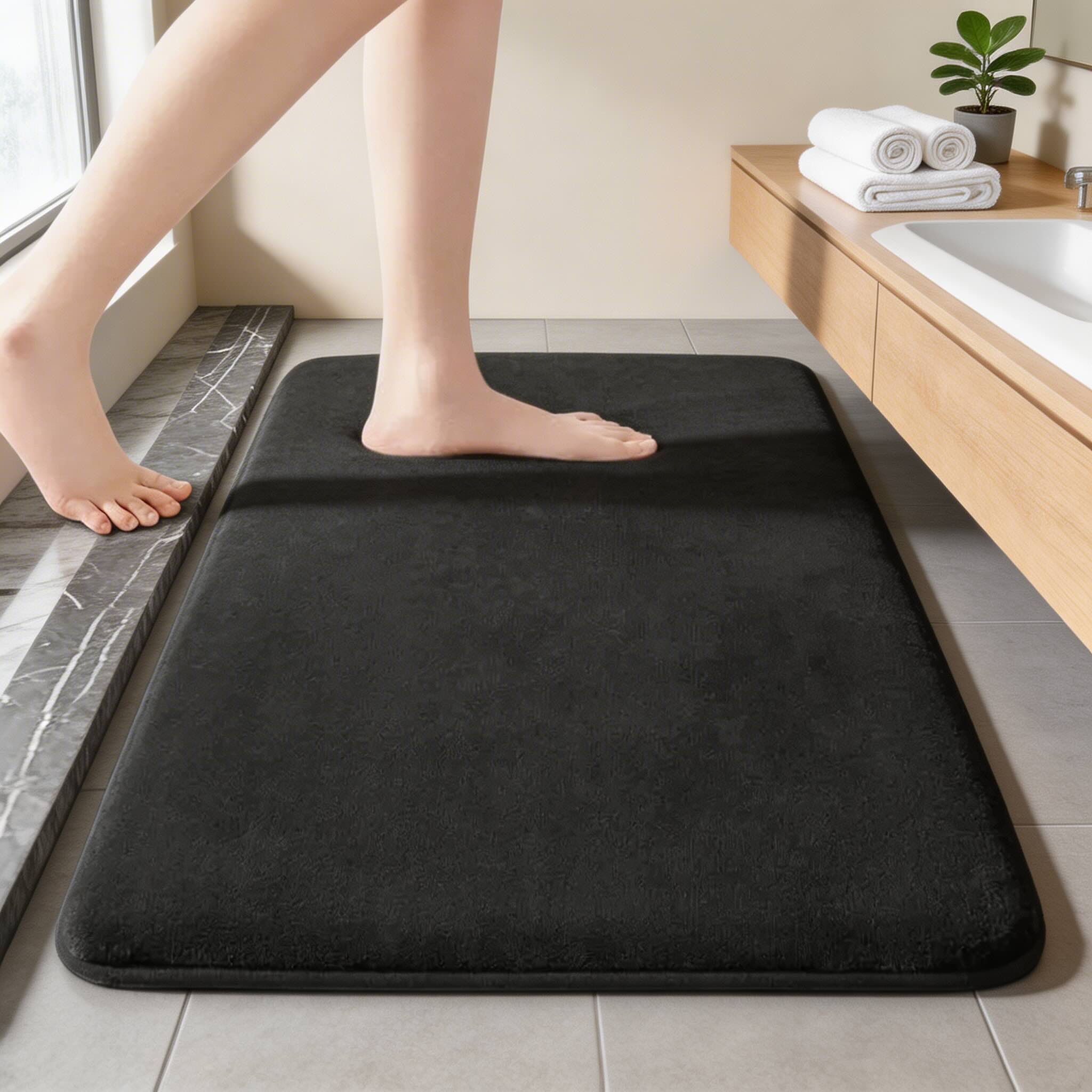 Tapis de Bain Antidérapant Super Absorbant – Velours Corail, Séchage Rapide, Sécurité Renforcée