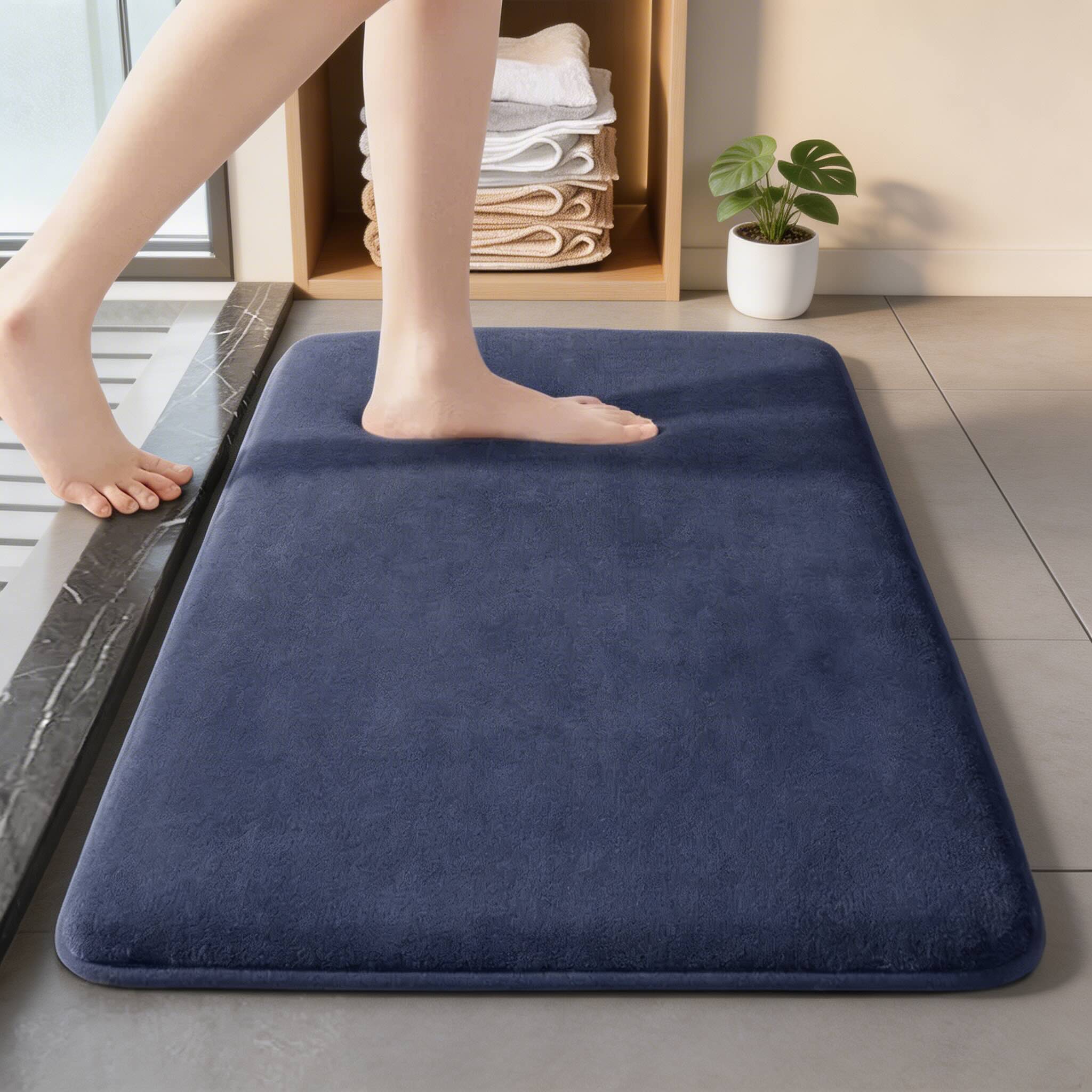 Tapis de Bain Antidérapant Super Absorbant – Velours Corail, Séchage Rapide, Sécurité Renforcée