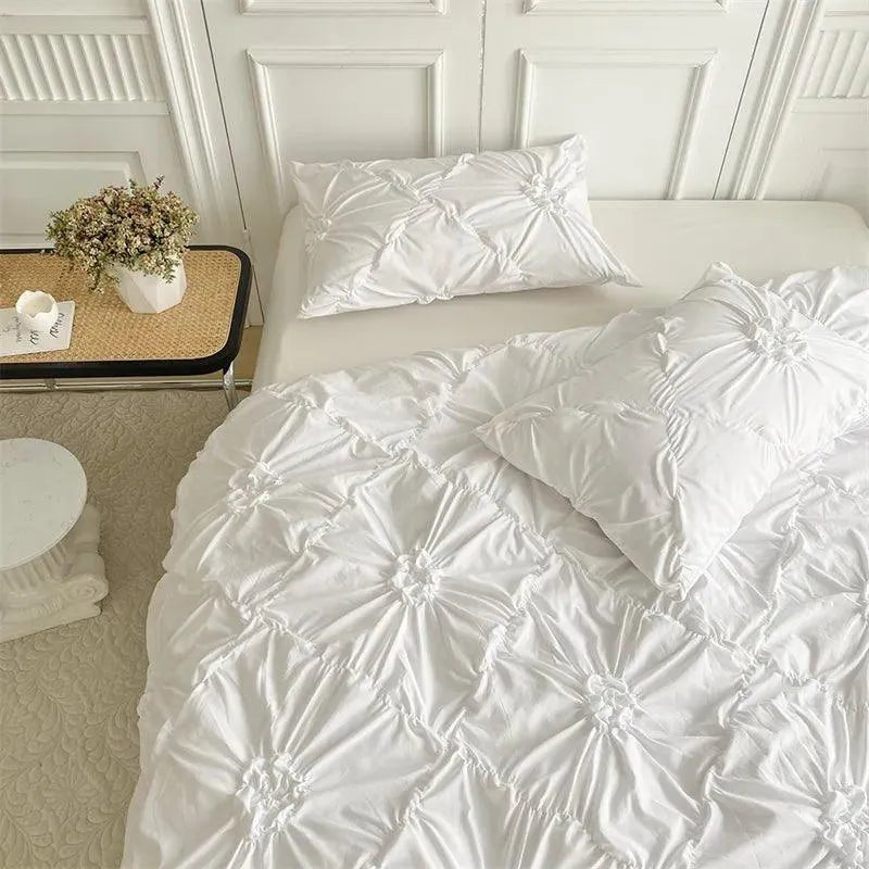 Velouria – Parure de Lit Boho Chic à Plis 3D – Housse de Couette Haut de Gamme avec Taies d’Oreiller