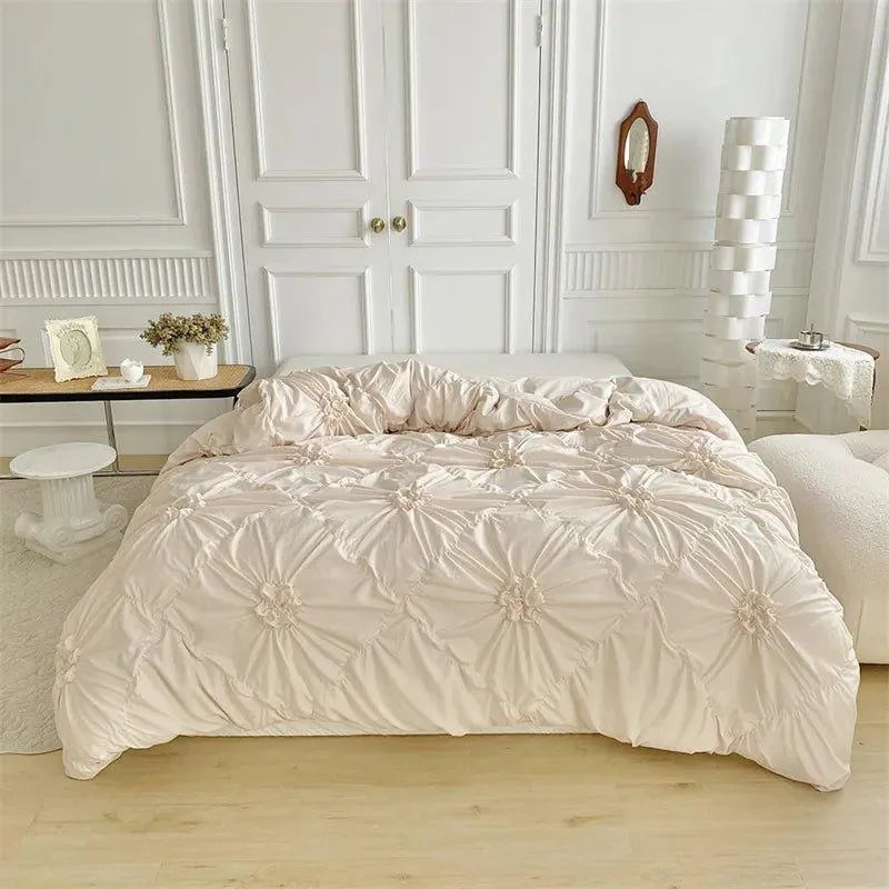 Velouria – Parure de Lit Boho Chic à Plis 3D – Housse de Couette Haut de Gamme avec Taies d’Oreiller