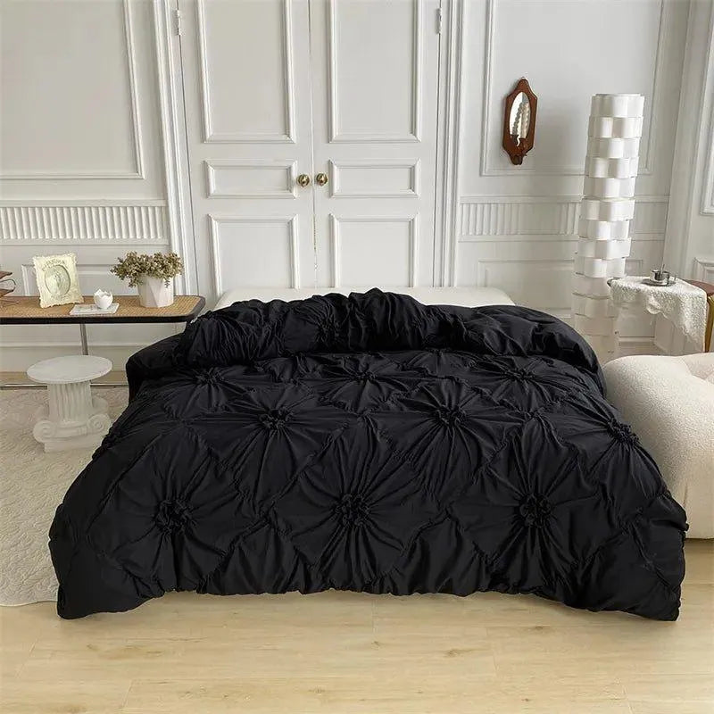 Velouria – Parure de Lit Boho Chic à Plis 3D – Housse de Couette Haut de Gamme avec Taies d’Oreiller