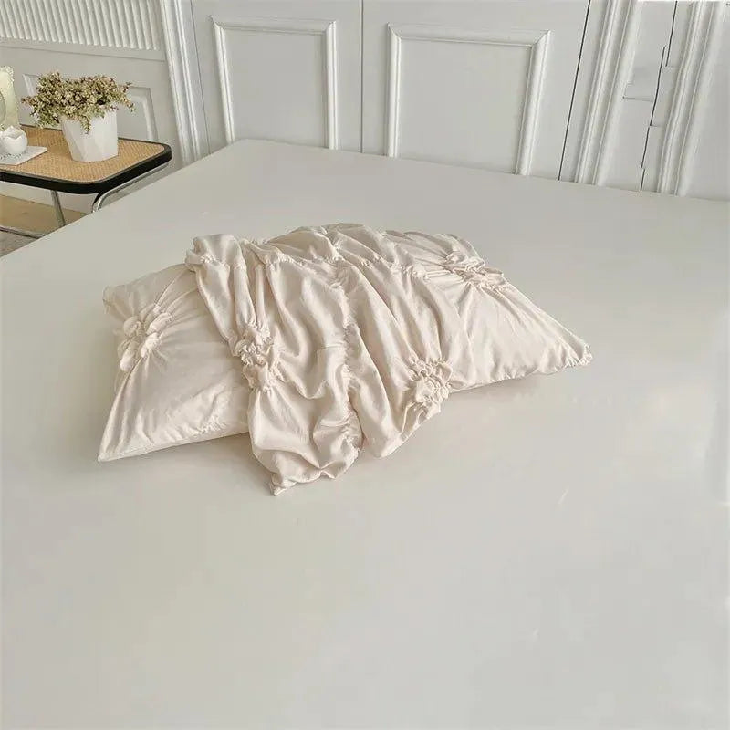Velouria – Parure de Lit Boho Chic à Plis 3D – Housse de Couette Haut de Gamme avec Taies d’Oreiller