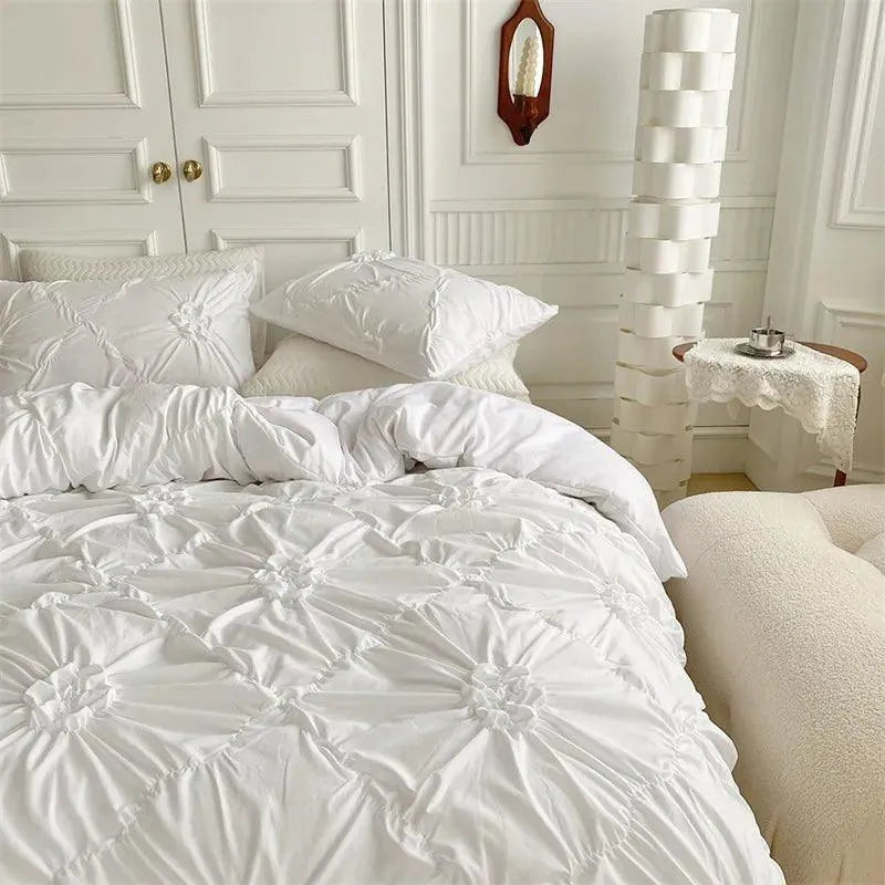 Velouria – Parure de Lit Boho Chic à Plis 3D – Housse de Couette Haut de Gamme avec Taies d’Oreiller