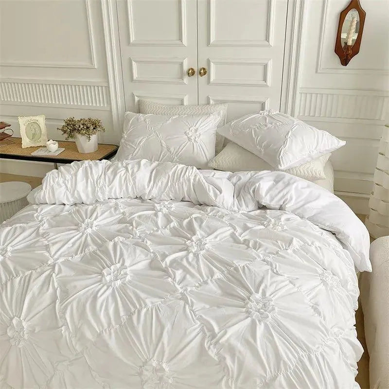 Velouria – Parure de Lit Boho Chic à Plis 3D – Housse de Couette Haut de Gamme avec Taies d’Oreiller