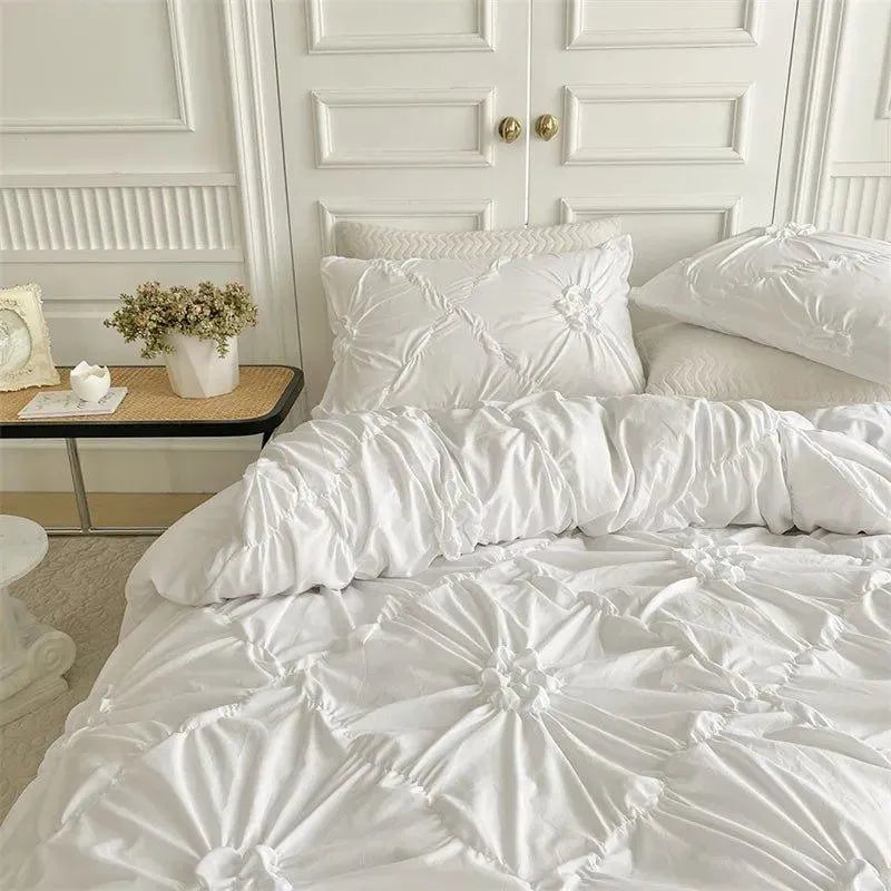 Velouria – Parure de Lit Boho Chic à Plis 3D – Housse de Couette Haut de Gamme avec Taies d’Oreiller