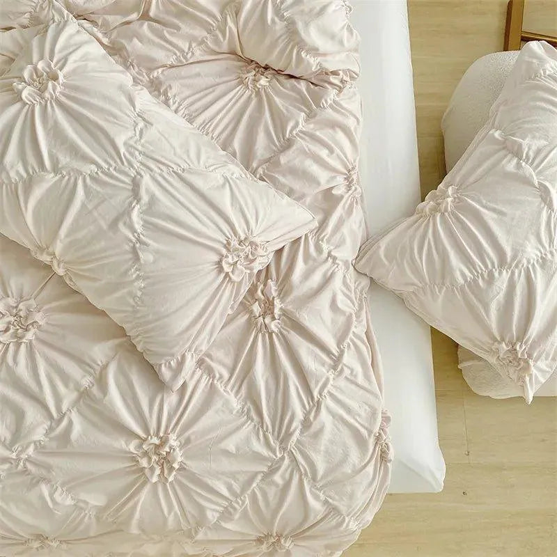 Velouria – Parure de Lit Boho Chic à Plis 3D – Housse de Couette Haut de Gamme avec Taies d’Oreiller