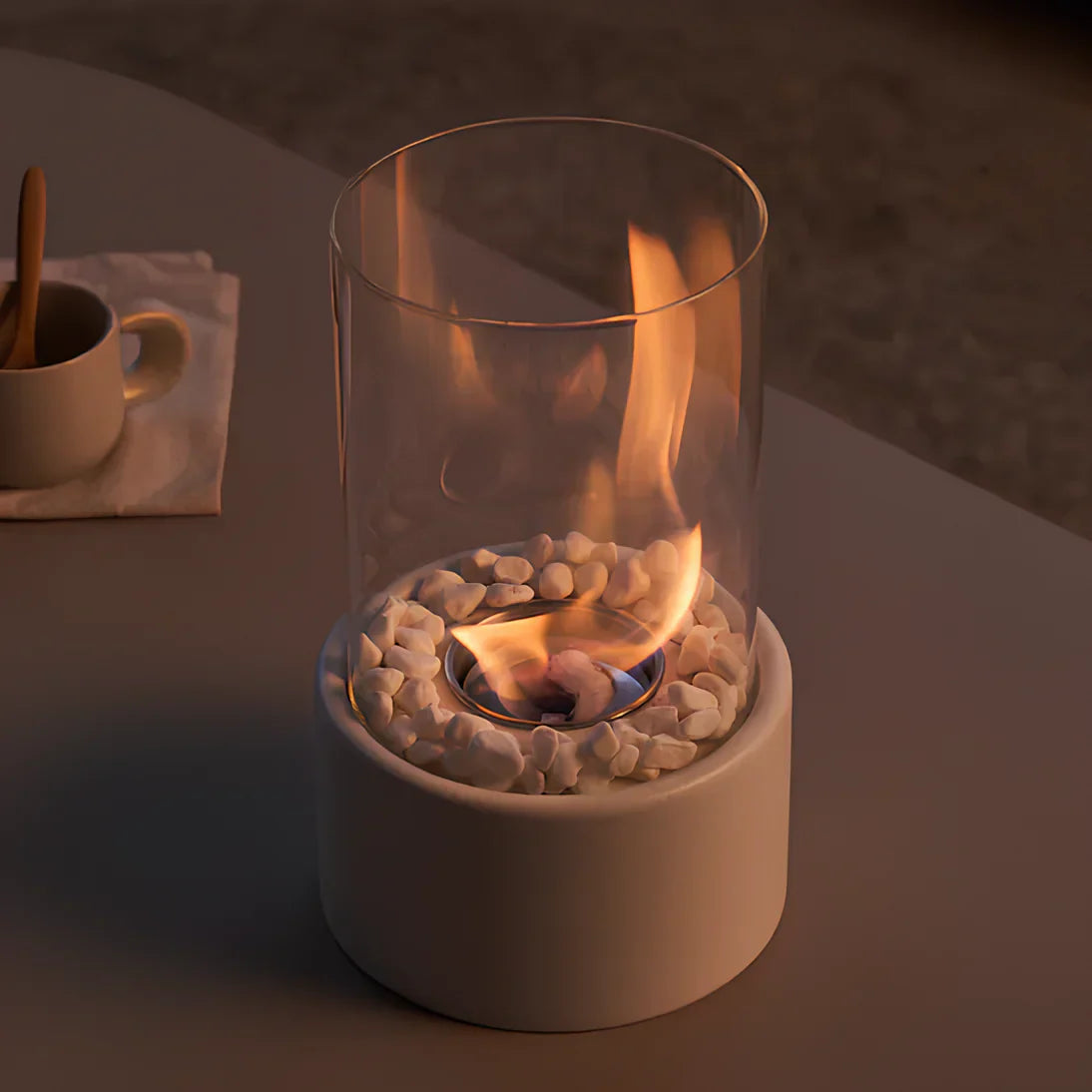 Lumina – Bordpeis på Bioetanol Design: Moderne Eleganse & Nomadisk Flamme for Innendørs og Utendørs