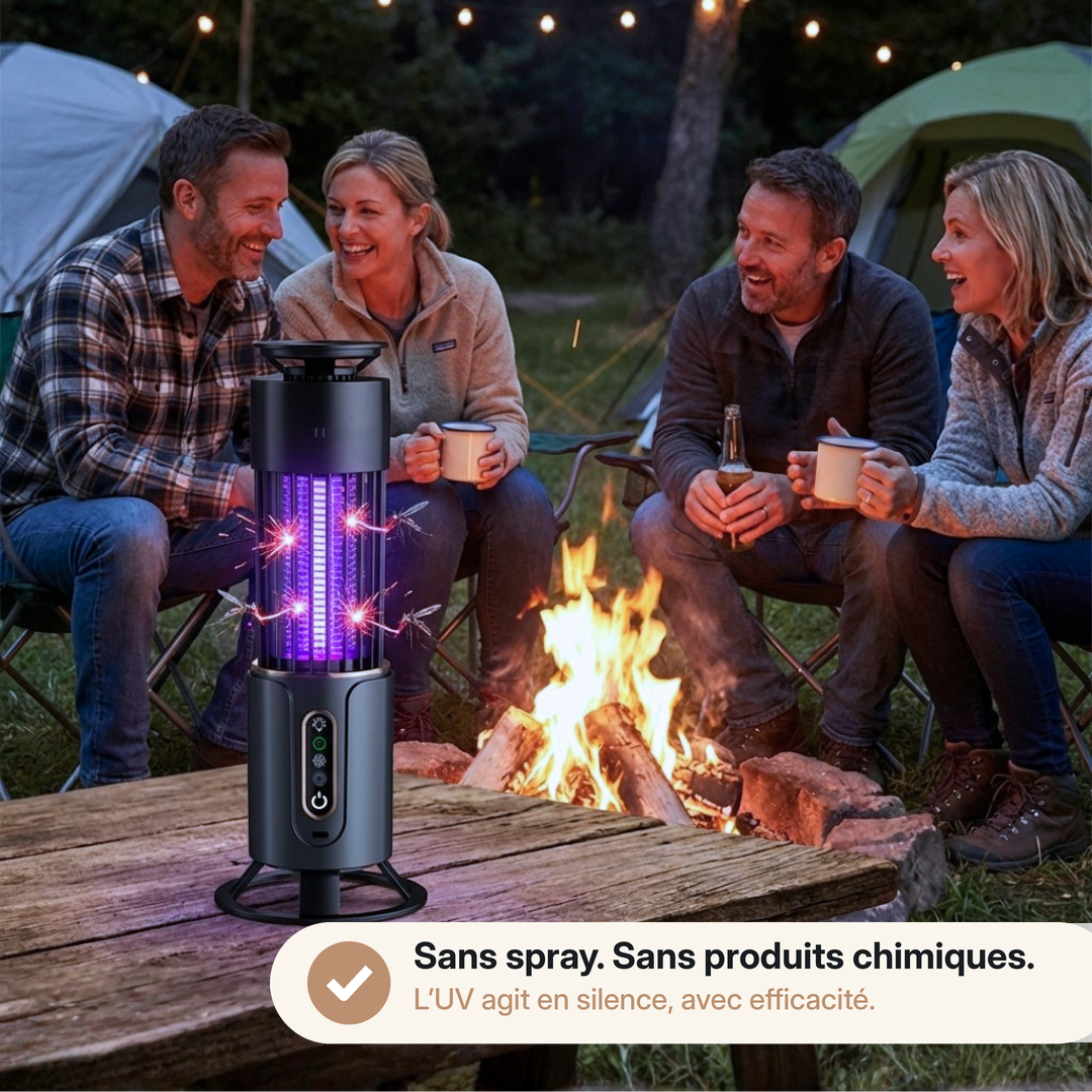 Lampe UV Anti-Moustiques LED Rechargeable – Piège à Insectes Intérieur/Extérieur