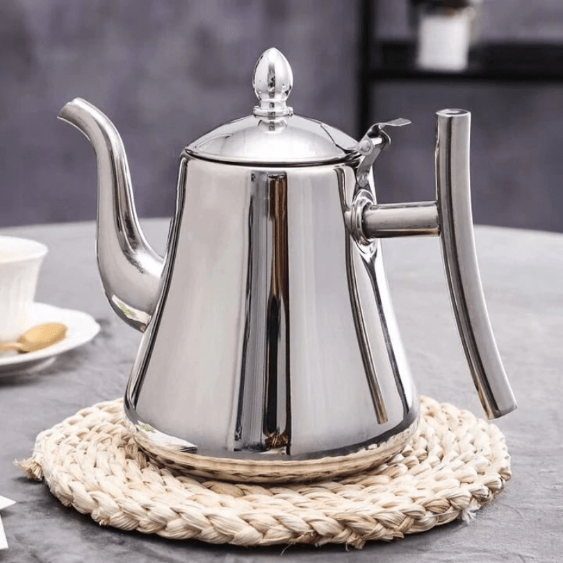 Bouilloire En Acier Inoxydable Compatible Induction Avec Filtre Intégré Stovetop Kettles Electro Paris Argent