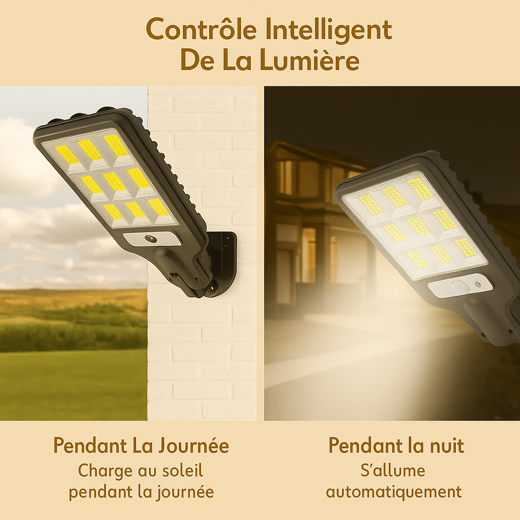 Lampe solaire extérieur murale