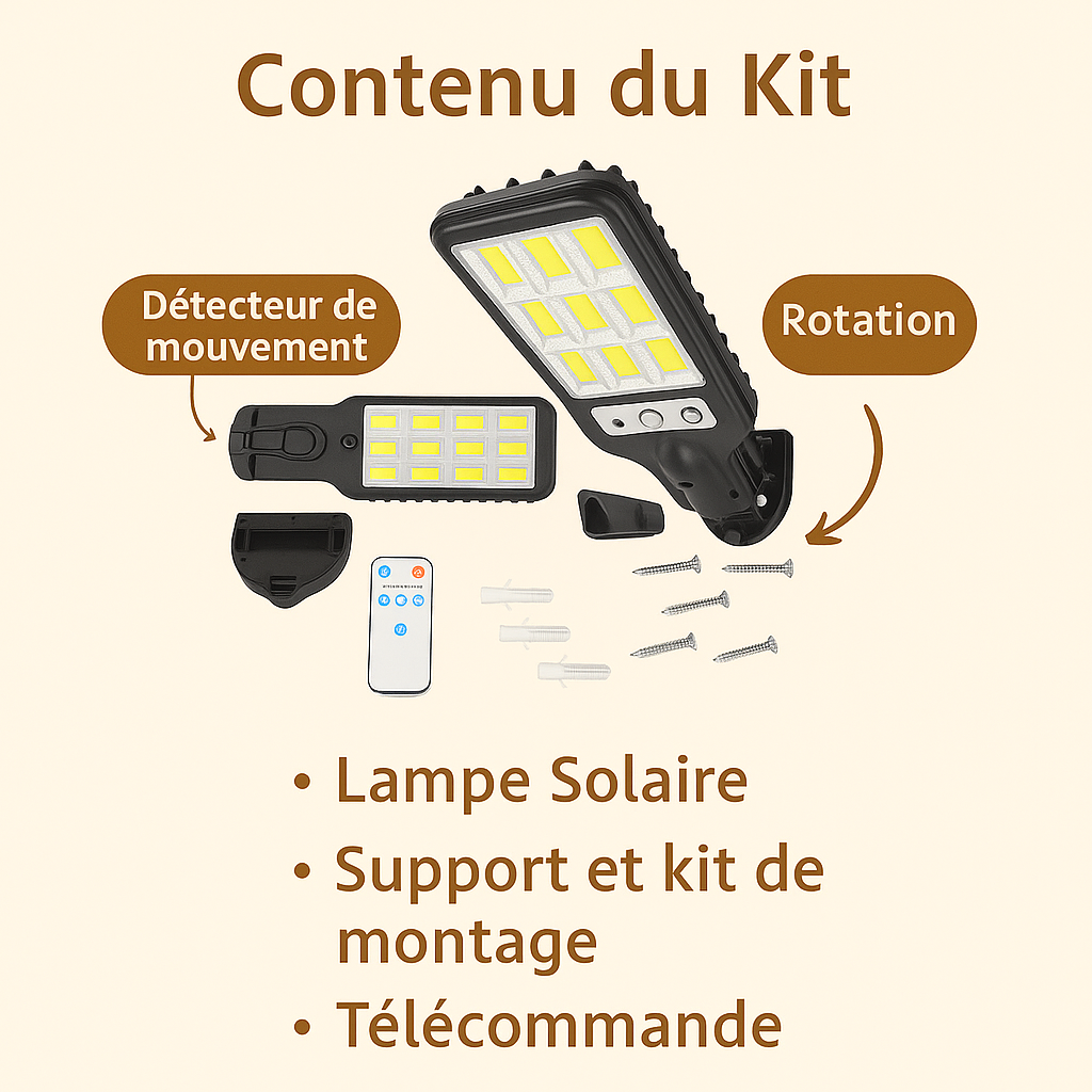Lampe solaire extérieur murale