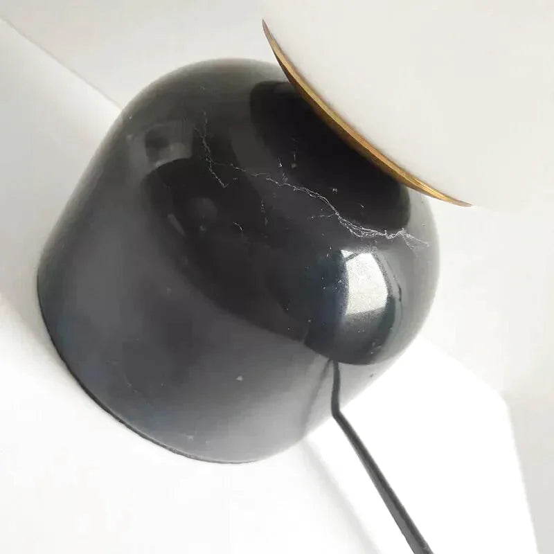 Lampe Boule à Poser Design | Sphère Minérale - Designix Lampe de chevet Noir Blanc Chaud