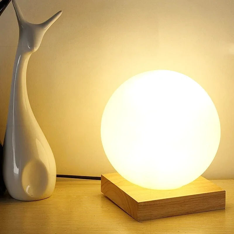 Lampe Boule à Poser | Lueur Sphérique - Designix Lampe de chevet Carré