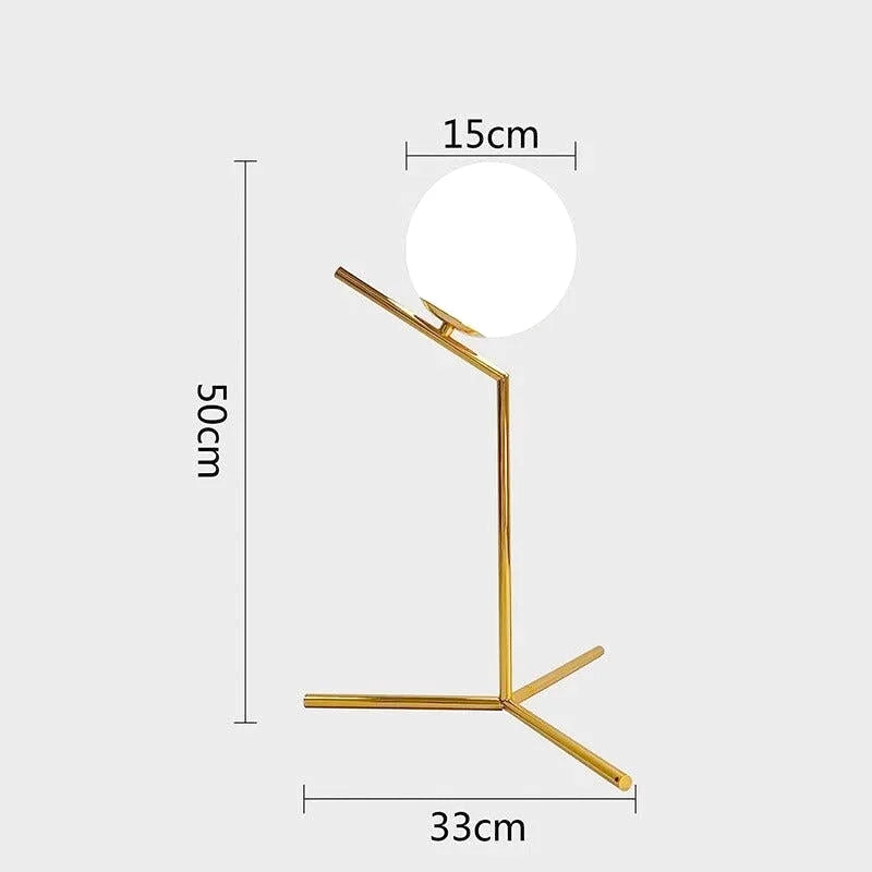 Lampe Boule sur Pied | Éclat Sphérique - Designix Lampe de chevet Grande | Doré Blanc Chaud
