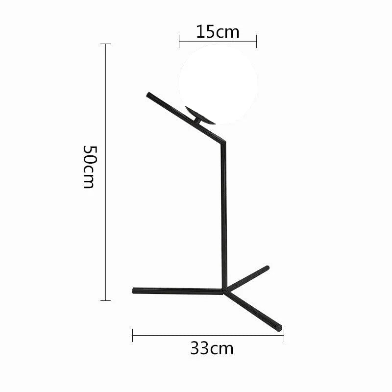 Lampe Boule sur Pied | Éclat Sphérique - Designix Lampe de chevet Grande | Noir Blanc Chaud