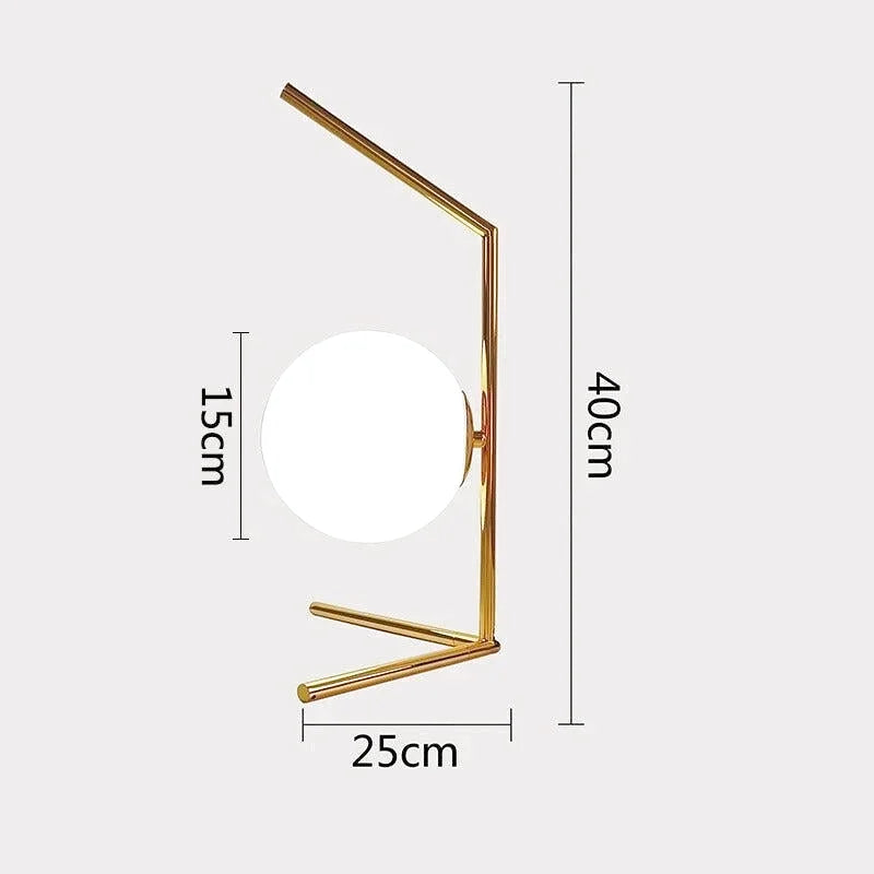 Lampe Boule sur Pied | Éclat Sphérique - Designix Lampe de chevet Moyenne | Doré Blanc Chaud