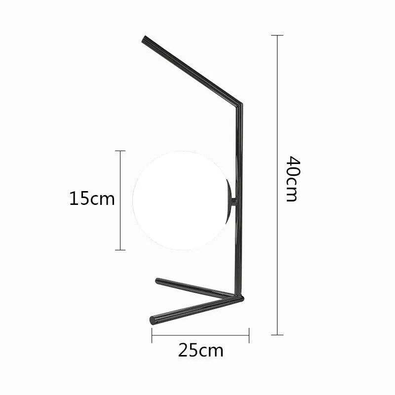 Lampe Boule sur Pied | Éclat Sphérique - Designix Lampe de chevet Moyenne | Noir Blanc Chaud