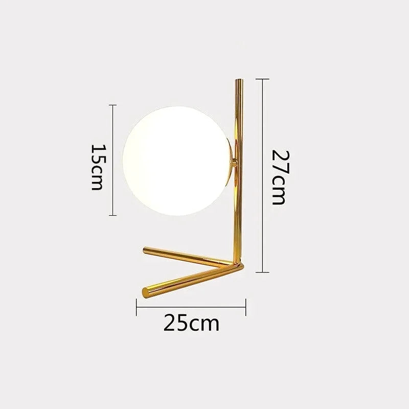 Lampe Boule sur Pied | Éclat Sphérique - Designix Lampe de chevet Petite Doré Blanc Chaud