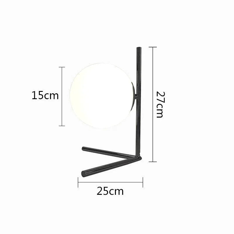 Lampe Boule sur Pied | Éclat Sphérique - Designix Lampe de chevet Petite | Noir Blanc Chaud