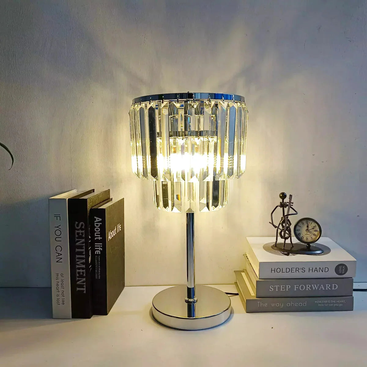 Lampe Chic de Salon | Éclat Cristallin - Designix Lampe de chevet Gris Fumé