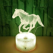 3D LED-nattbordslampe med hest