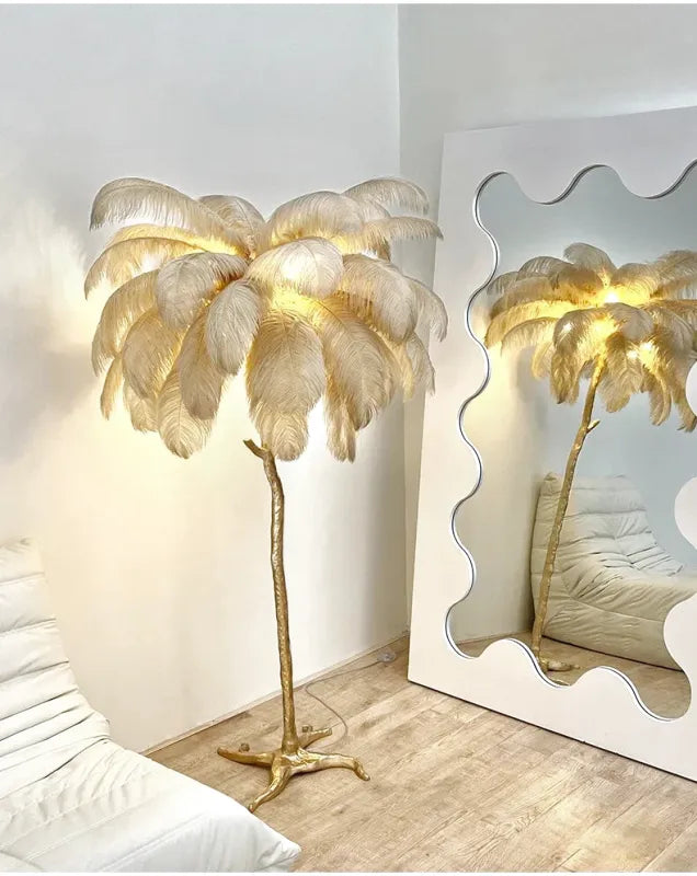 Lampe de Chevet à Plume sur Pied