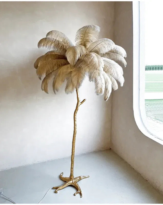 Lampe de Chevet à Plume sur Pied