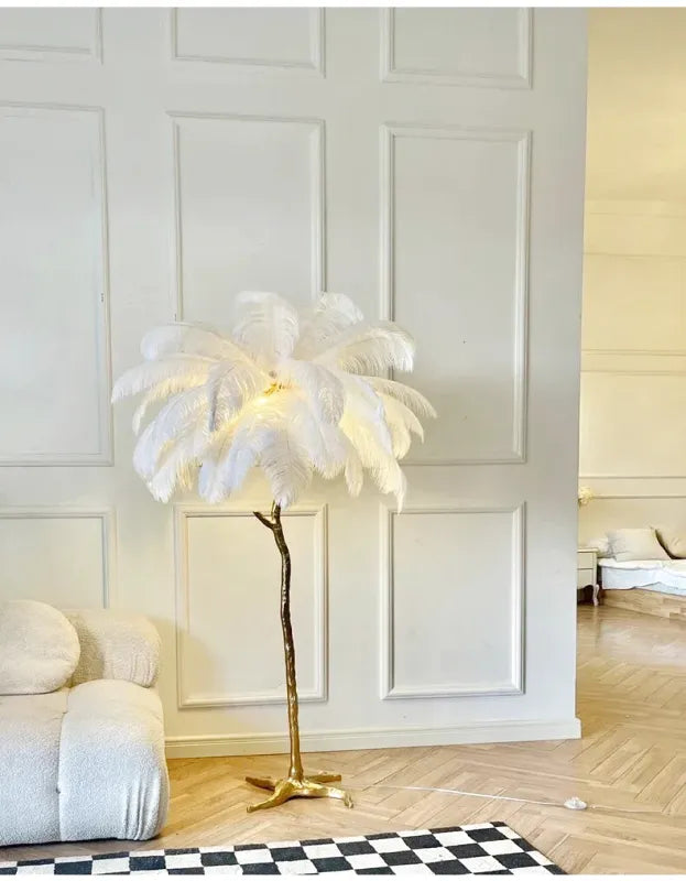 Lampe de Chevet à Plume sur Pied