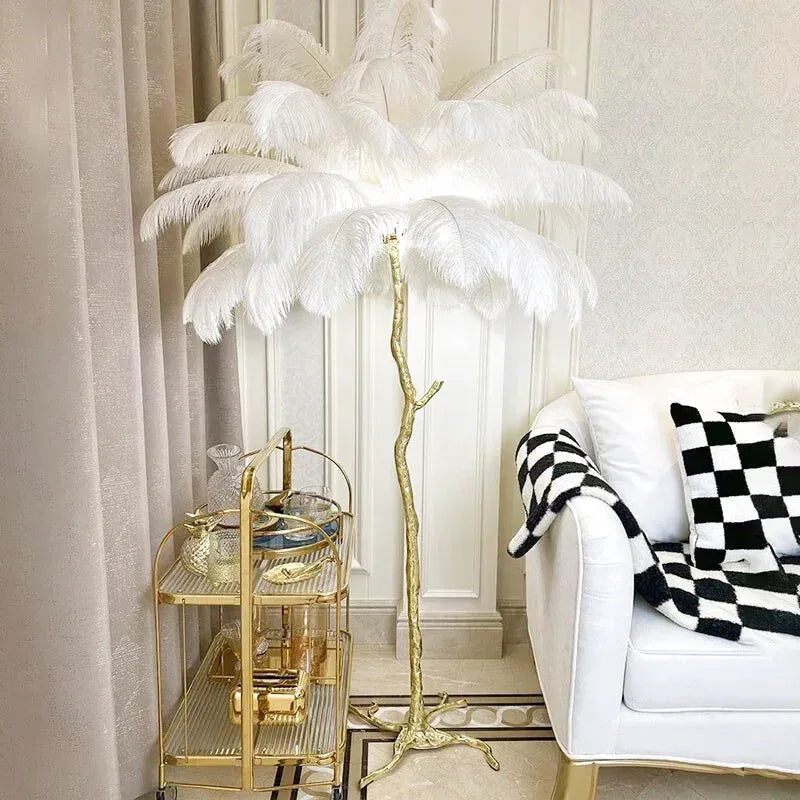 Lampe de Chevet à Plume sur Pied