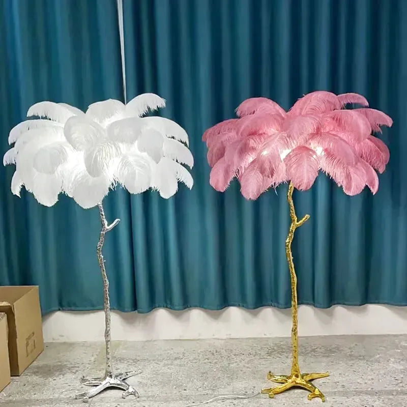 Lampe de Chevet à Plume sur Pied