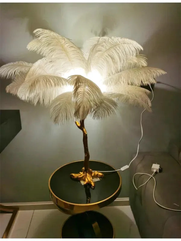 Lampe de Chevet à Plume sur Pied
