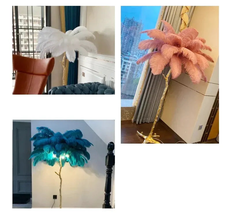 Lampe de Chevet à Plume sur Pied