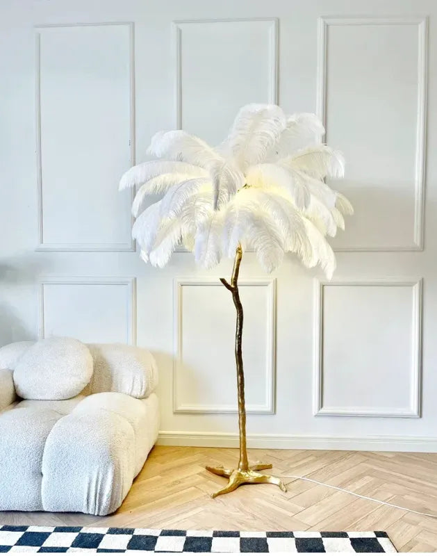 Lampe de Chevet à Plume sur Pied