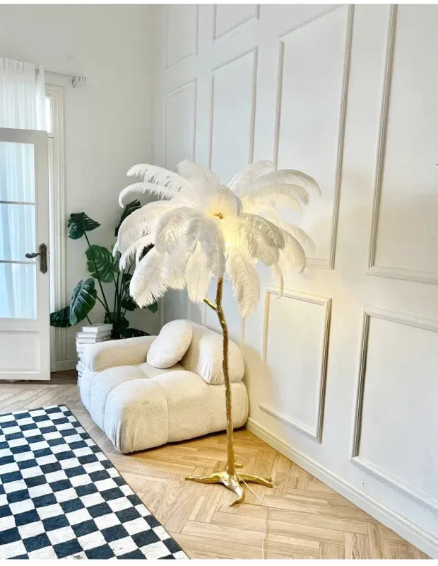 Lampe de Chevet à Plume sur Pied