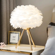 Lampe de chevet avec plume